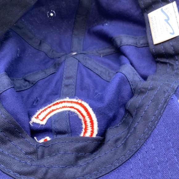 Vintage Chicago Cubs Logo Embroidered Baseball Hat Blue Adjustable - Picture 7 of 9